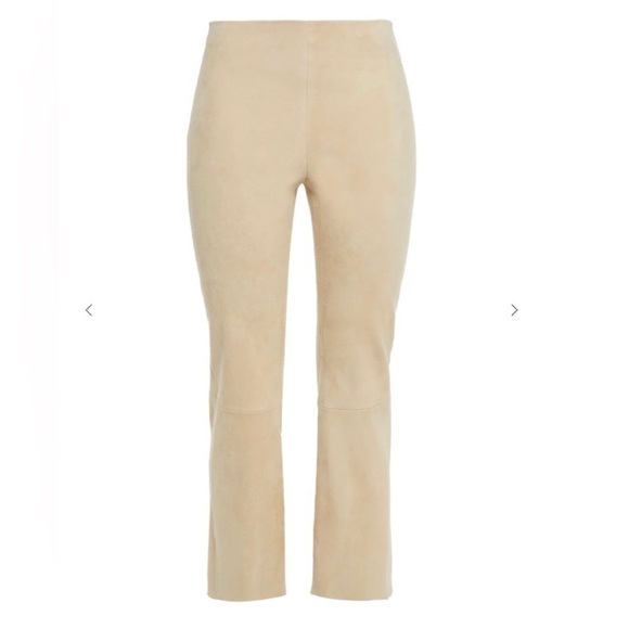 THEORY***Kick Pull On Stretch Cream Suede Pants***US 8 $995 - Picture 2 of 7